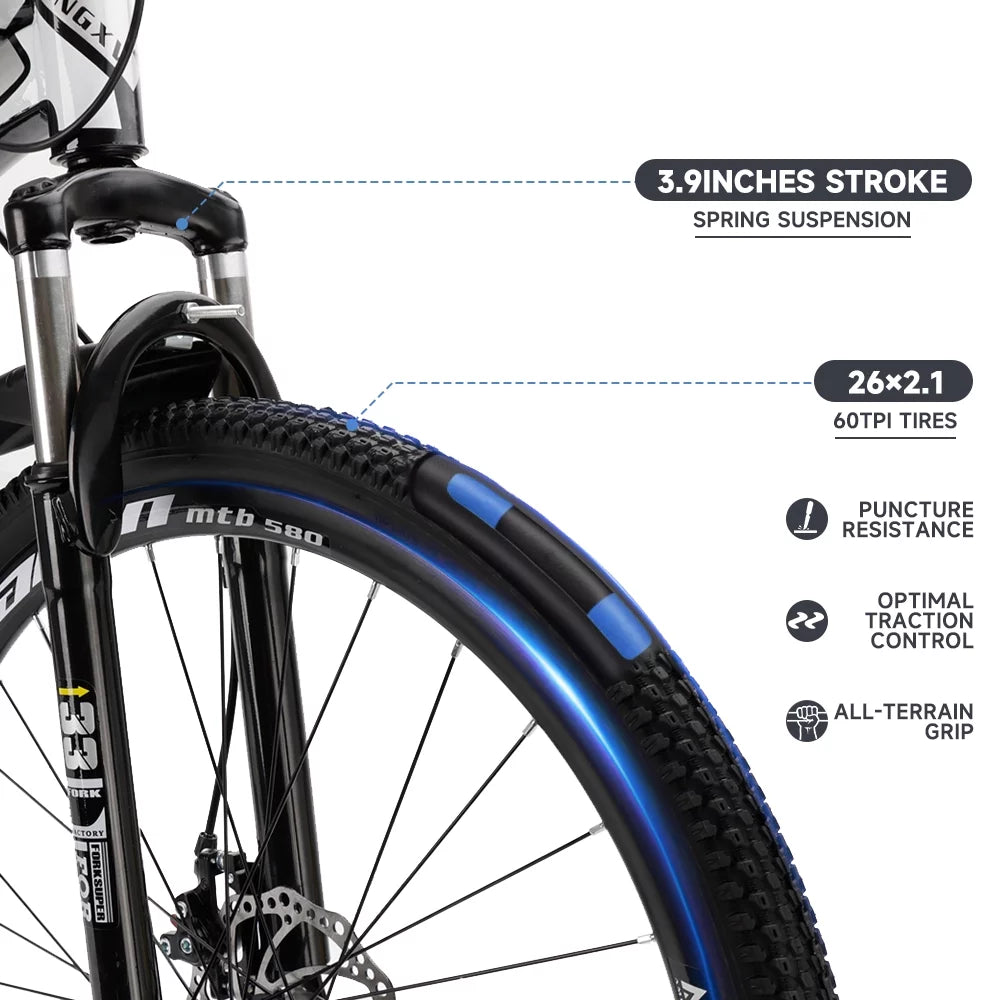 Full Suspension 21 Speed 26 inch Dual Disc Brake Mountain Bike C132429