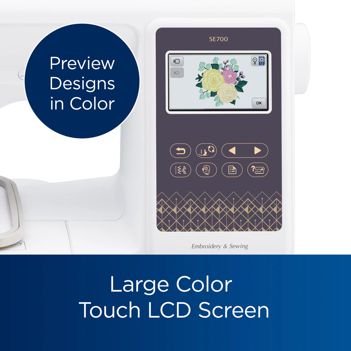 Computerized Sewing & Embroidery Machine with Built-in Designs & Wireless Connectivity L202
