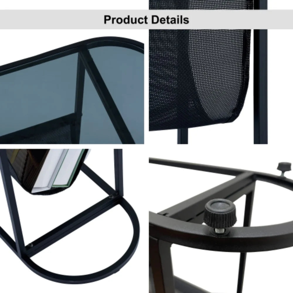Oval Glass Side Tables with Storage L3462