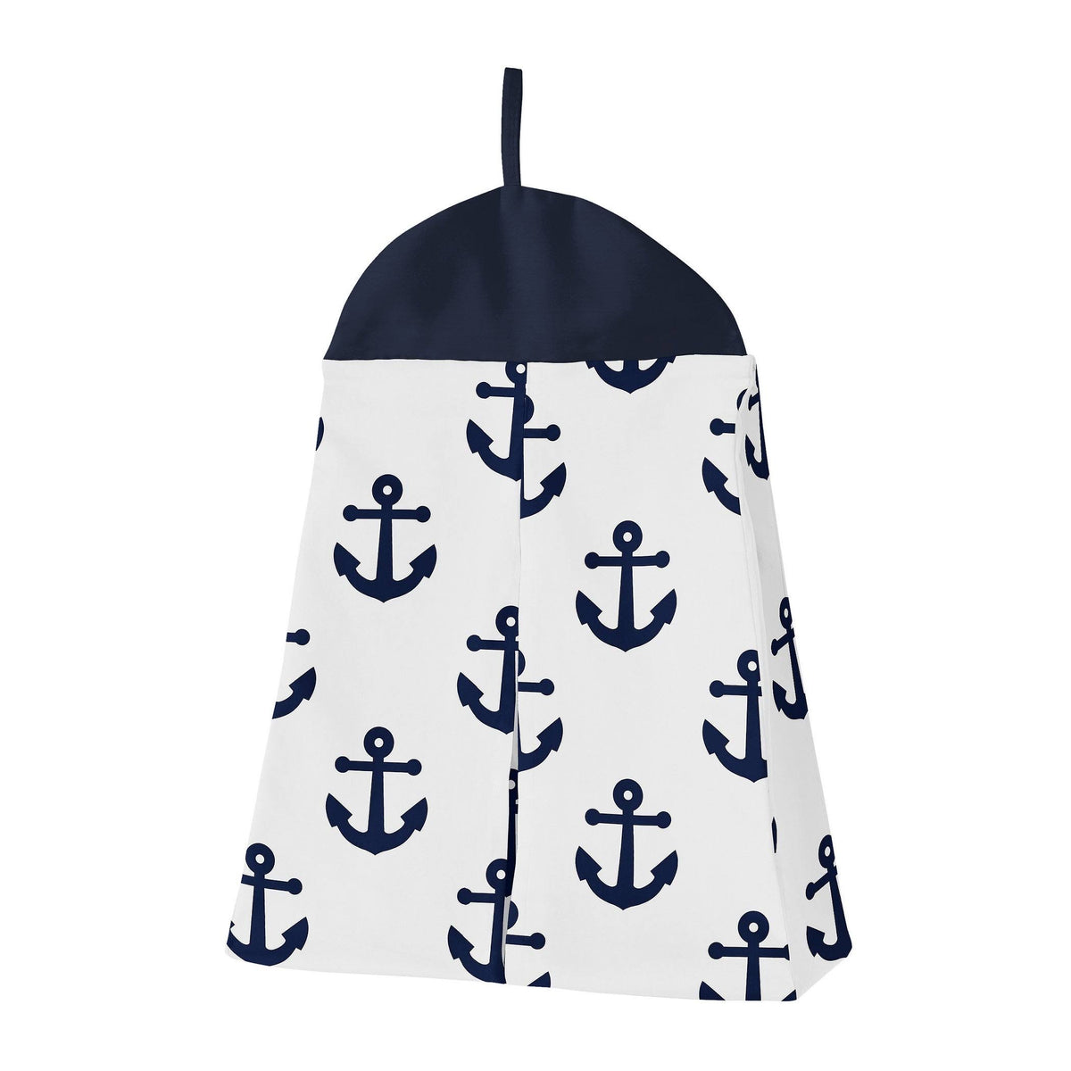 Navy Blue White Anchors 4 Pieces Crib Bedding Set E9697