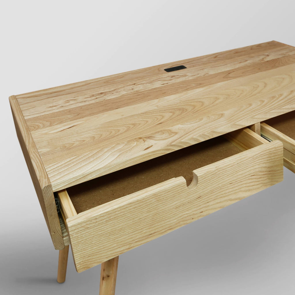 Solid American Oak Desk with USB Ports B96579