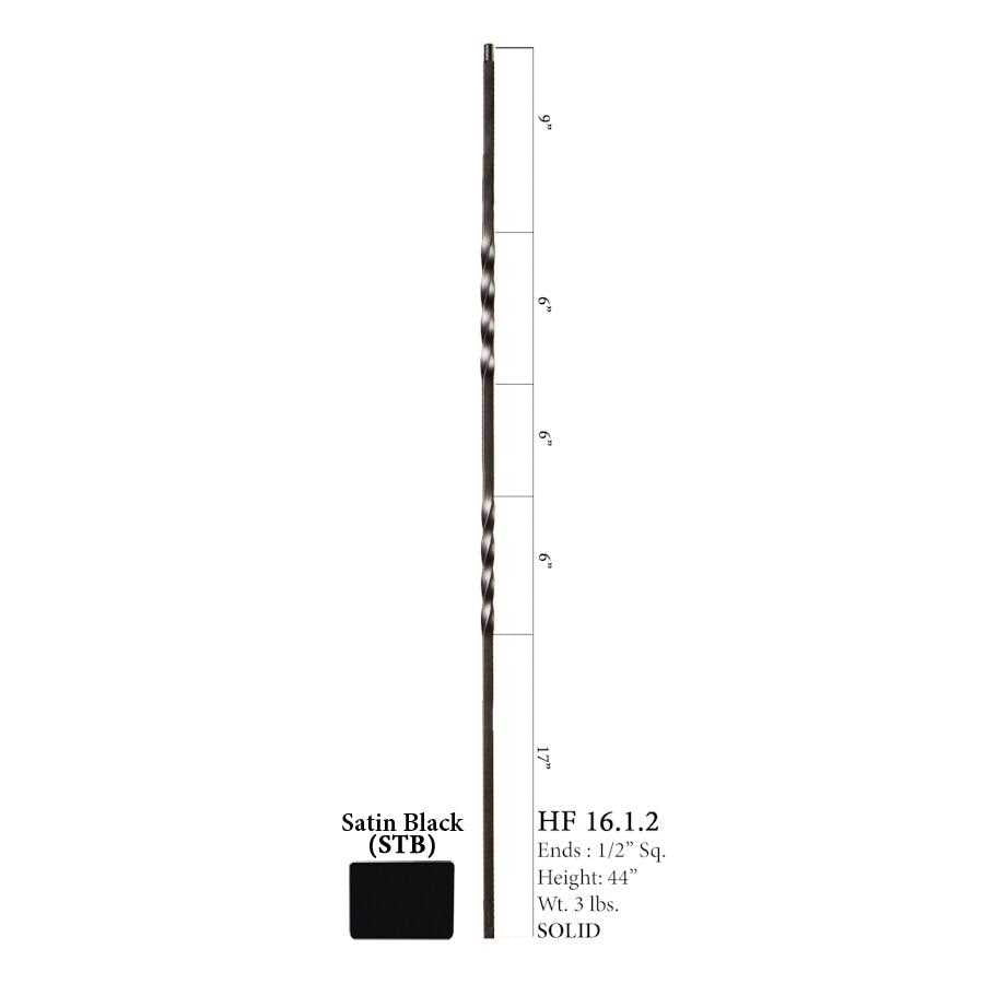 44 in. x 0.5 Double Twist Wrought Iron Baluster F5322