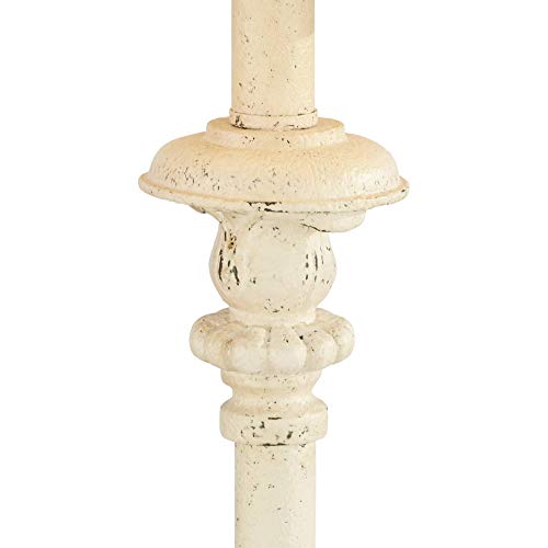 Ivory Off White Metal Candlestick Buffet Table Lamp 34" Tall G434868