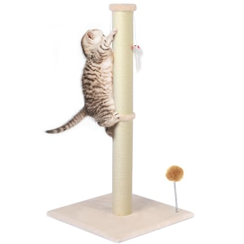 Gray 36 inch Cat Scratching Post with Sisal Rope D563