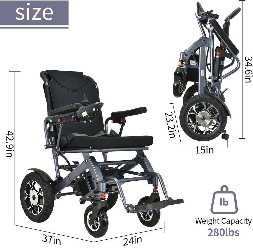 600W Motors Lightweight Foldable All Terrain Electric Wheelchair C91893