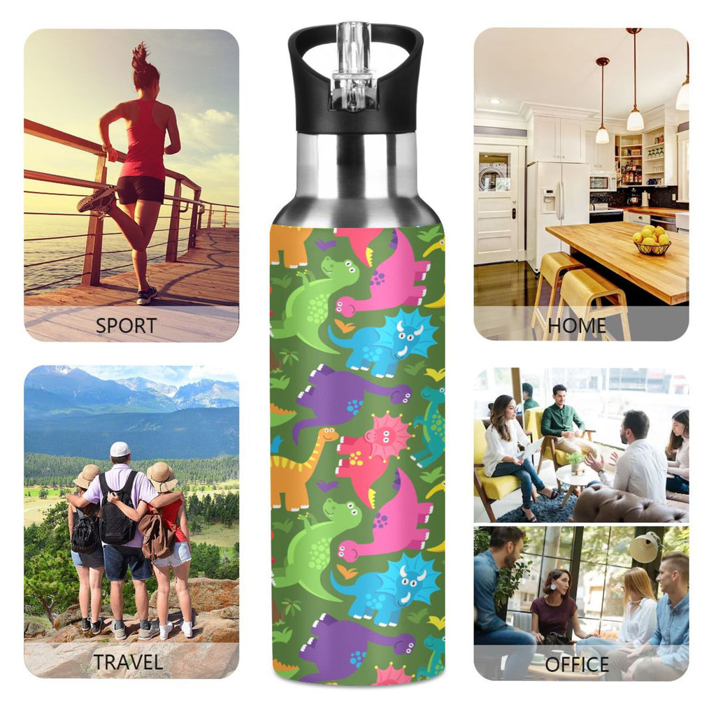 Stainless Steel Water Bottle with Straw Lid Vacuum Insulated 20 OZ Q8425
