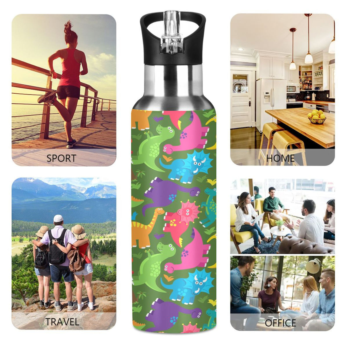 Stainless Steel Water Bottle with Straw Lid Vacuum Insulated 20 OZ Q8425