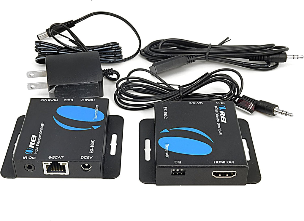 HDMI Extender Over LAN Single CAT6A/Cat7 Cable 1080P @ 60Hz with IR Up to 160 ft Loop Out Function W3115