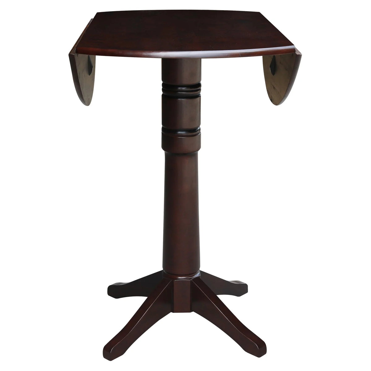 42" Round Dual Drop Leaf Pedestal Table Espresso P344