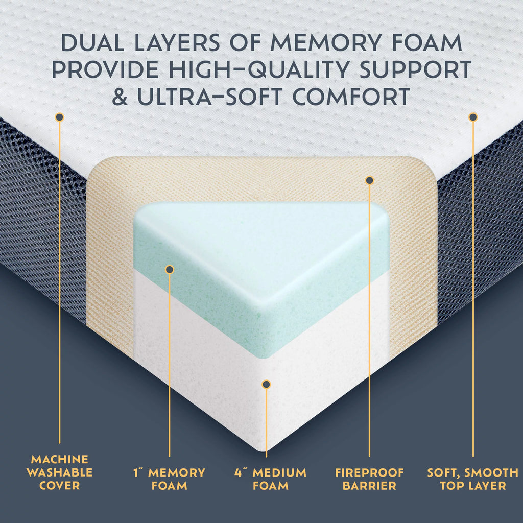 Folding Bed with Memory Foam Mattress Q526