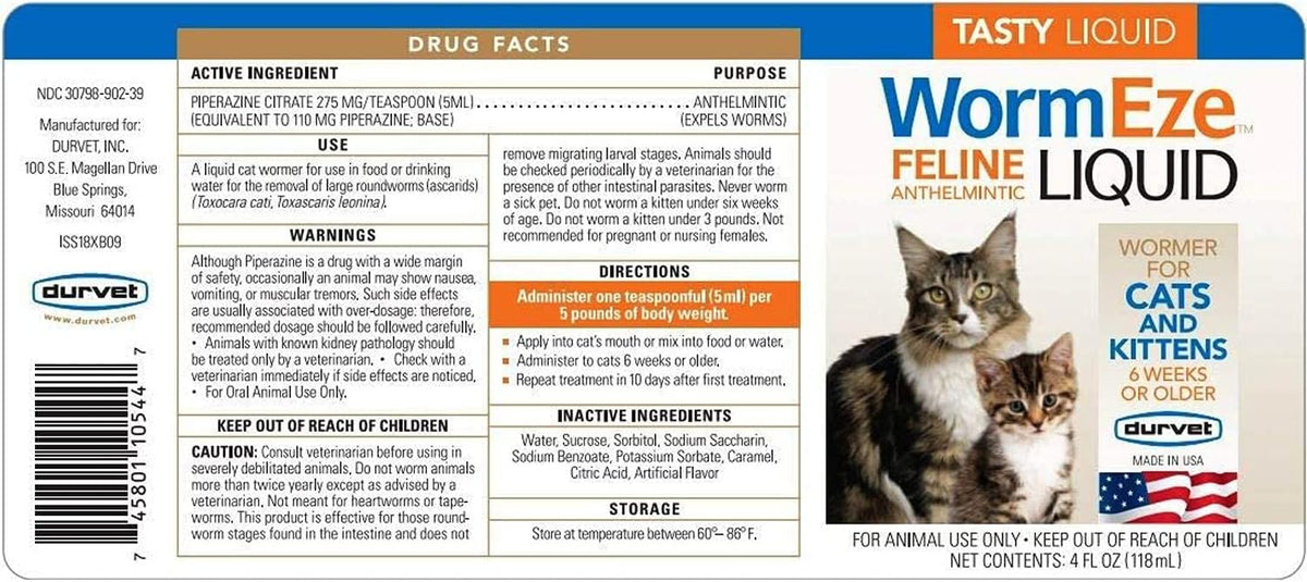 4oz Feline Liquid Wormer for Cats R83649