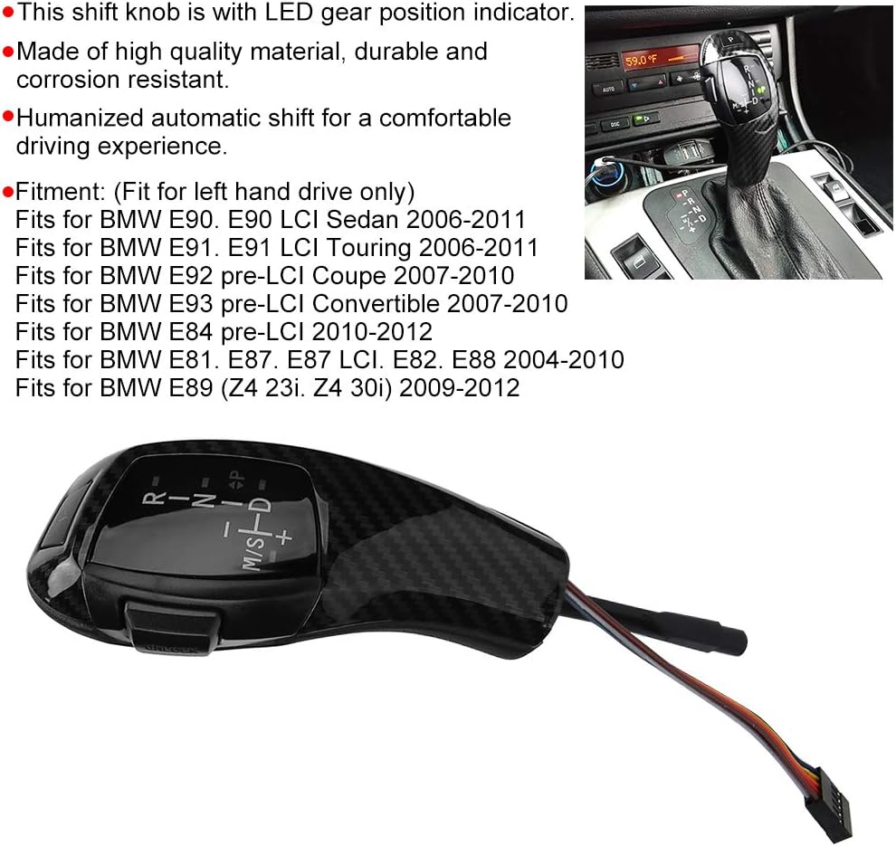Carbon Fiber Style LED Gear Shift Knob Retrofit Kit C827