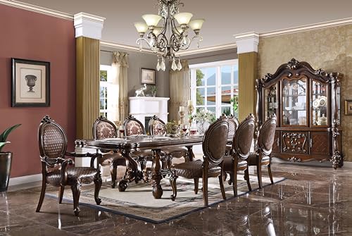 9pc Formal Dining Table Set with 6 Side Chairs and 2 Arm Chairs Z128