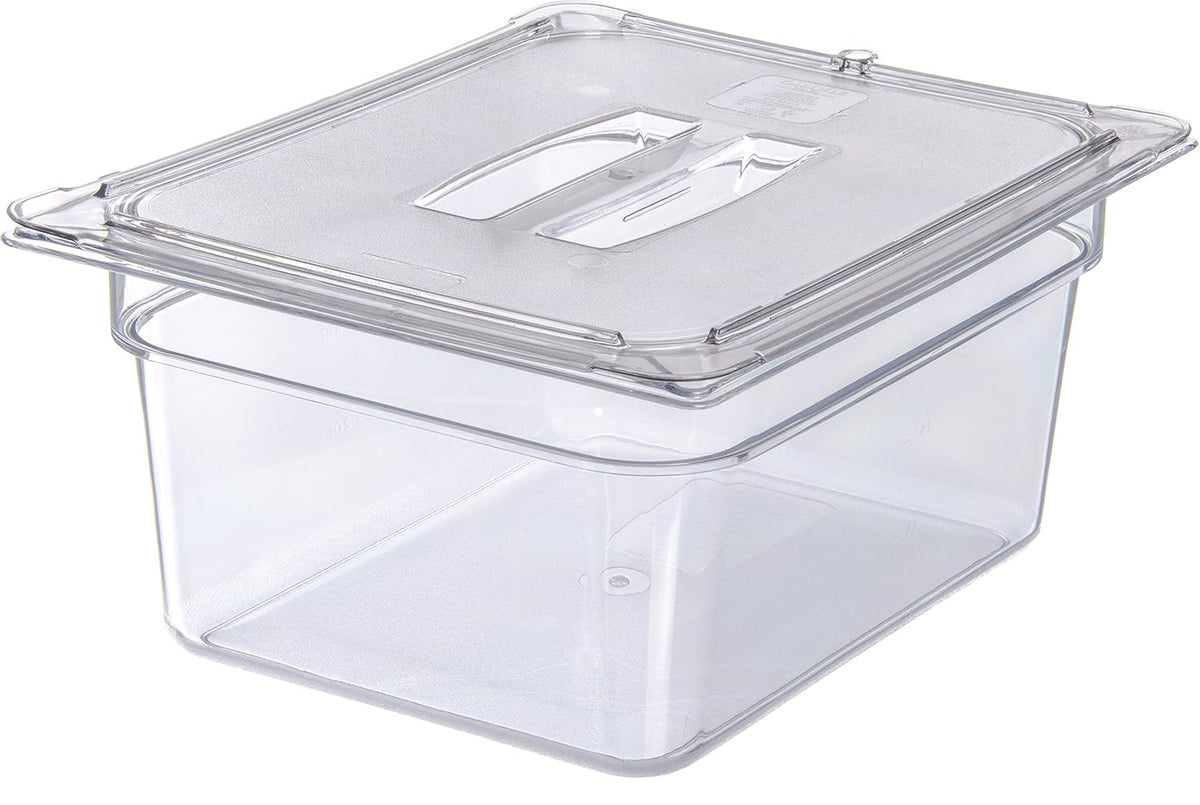 Polycarbonate Half-Size Food Pan, 7.7 qt, Clear, Case of 6 V83142