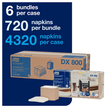 2-Ply White Interfold Dispenser Napkins, 120/Pack, 36 Packs/Carton B345