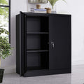 Black Metal Storage Cabinet with 2 Adjustable Shelves S38033