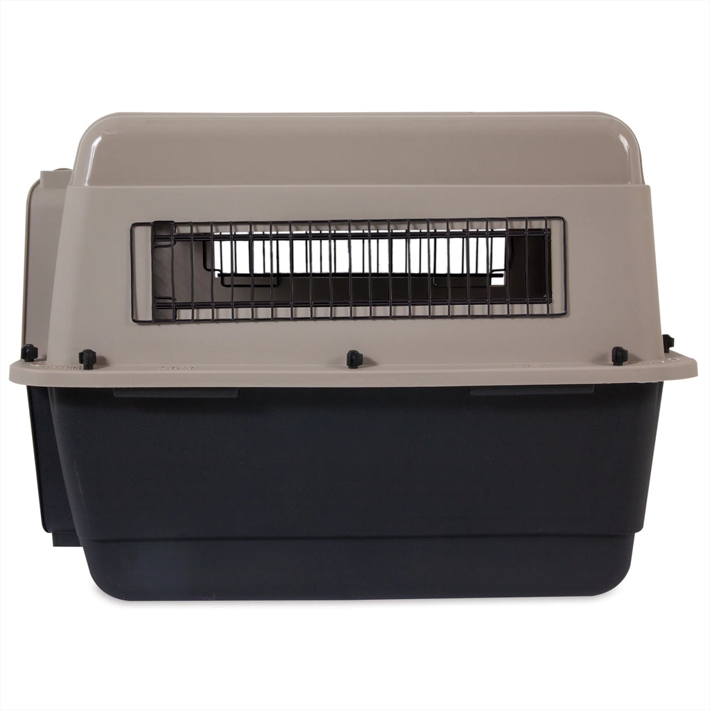 Plastic Travel Dog Kennel 28" Taupe/Black C80866