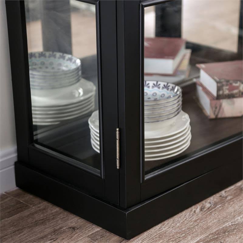Black 5-Shelf Wood Curio Cabinet T612564