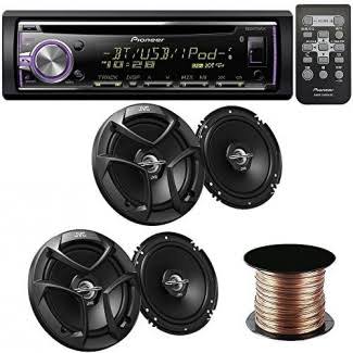 Single DIN Bluetooth CD/AM/FM Receiver with 4 Car Speakers 300W 17cm 2-Way Coaxial Z2329