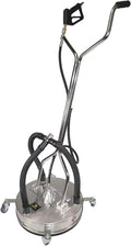 21" Stainless Steel Surface Cleaner with Vacuum Port, Wheels, and Wand Pressure Washer Attachment 4000 PSI B2502