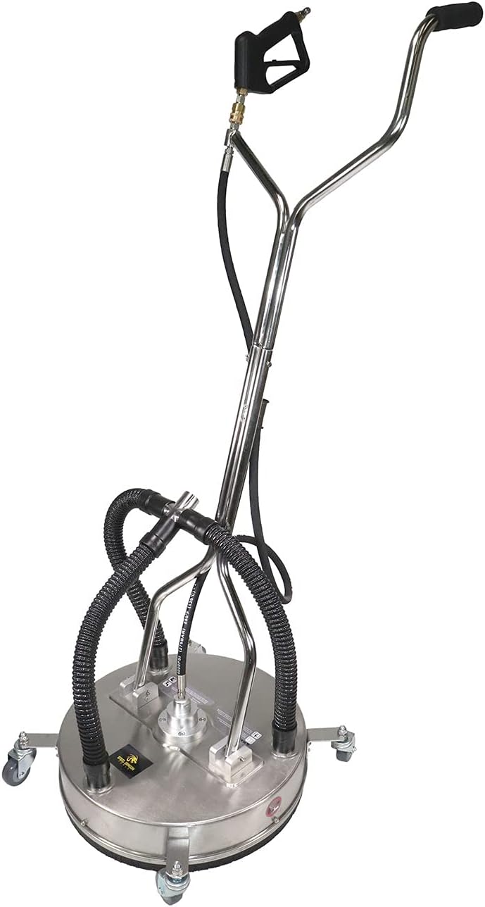 21" Stainless Steel Surface Cleaner with Vacuum Port, Wheels, and Wand Pressure Washer Attachment 4000 PSI B2502