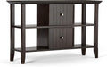 Solid Wood 48 inch Wide Console Table with Storage, 2 Drawers and 4 Shelves C8127