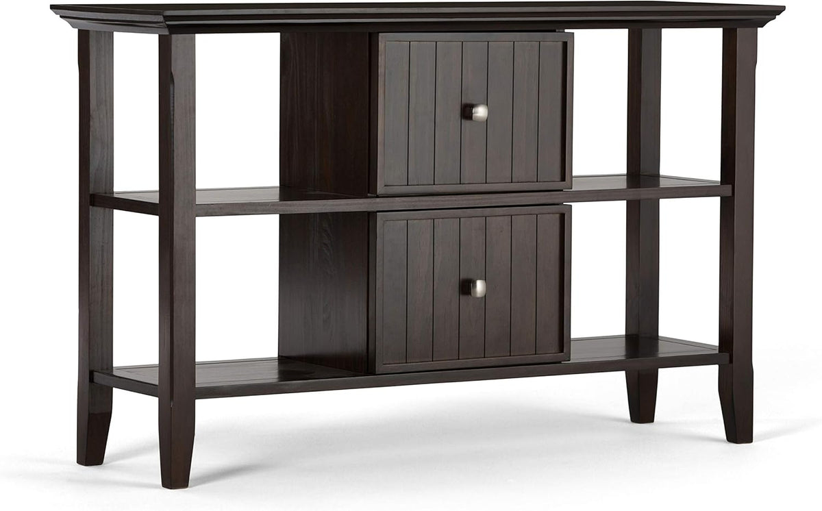 Solid Wood 48 inch Wide Console Table with Storage, 2 Drawers and 4 Shelves C8127