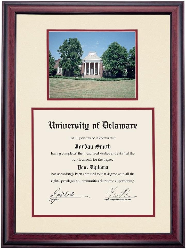 12 x 16 Diploma Frame with Navy Yellow Mat B6352
