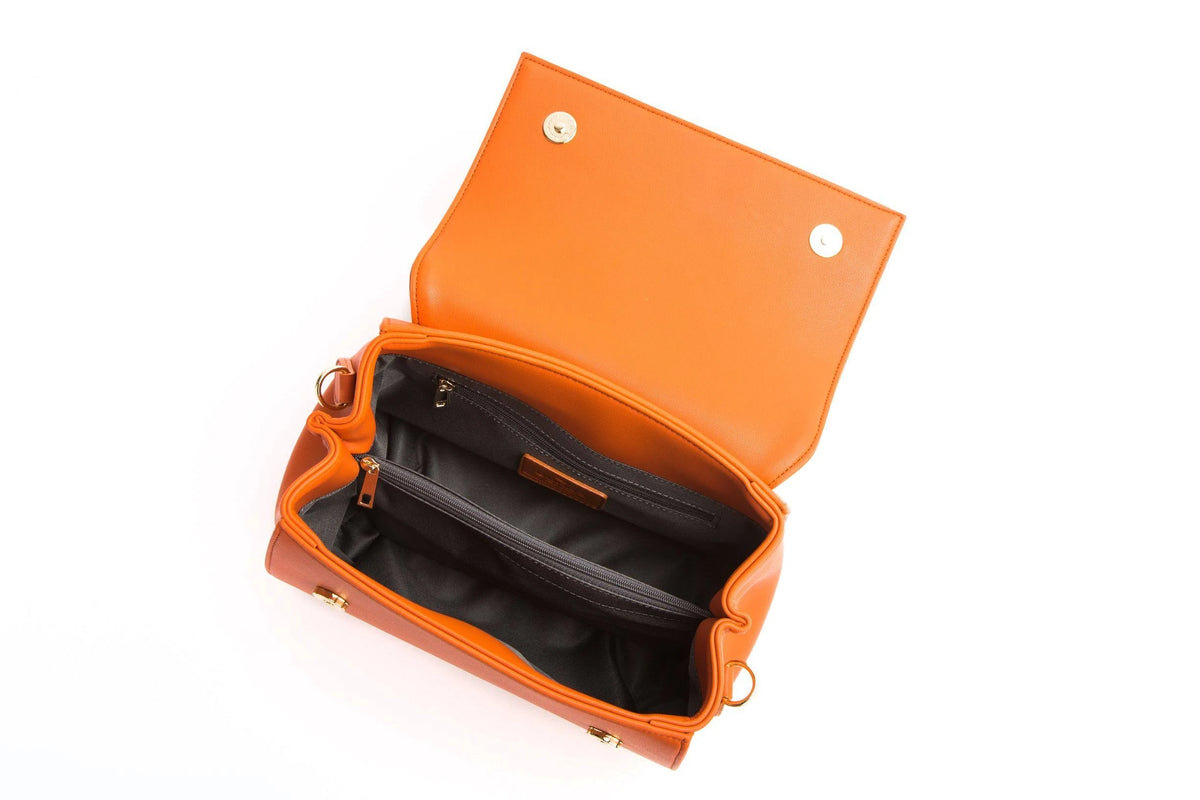Orange Vegan Leather Bag J6072