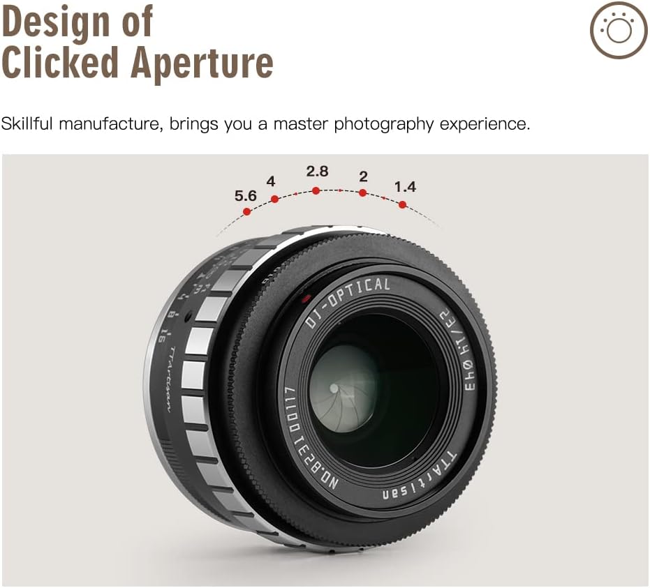 23mm F1.4 APS-C Manual Focus Prime Lens MFT M4/3 Mount Black Silver O4148
