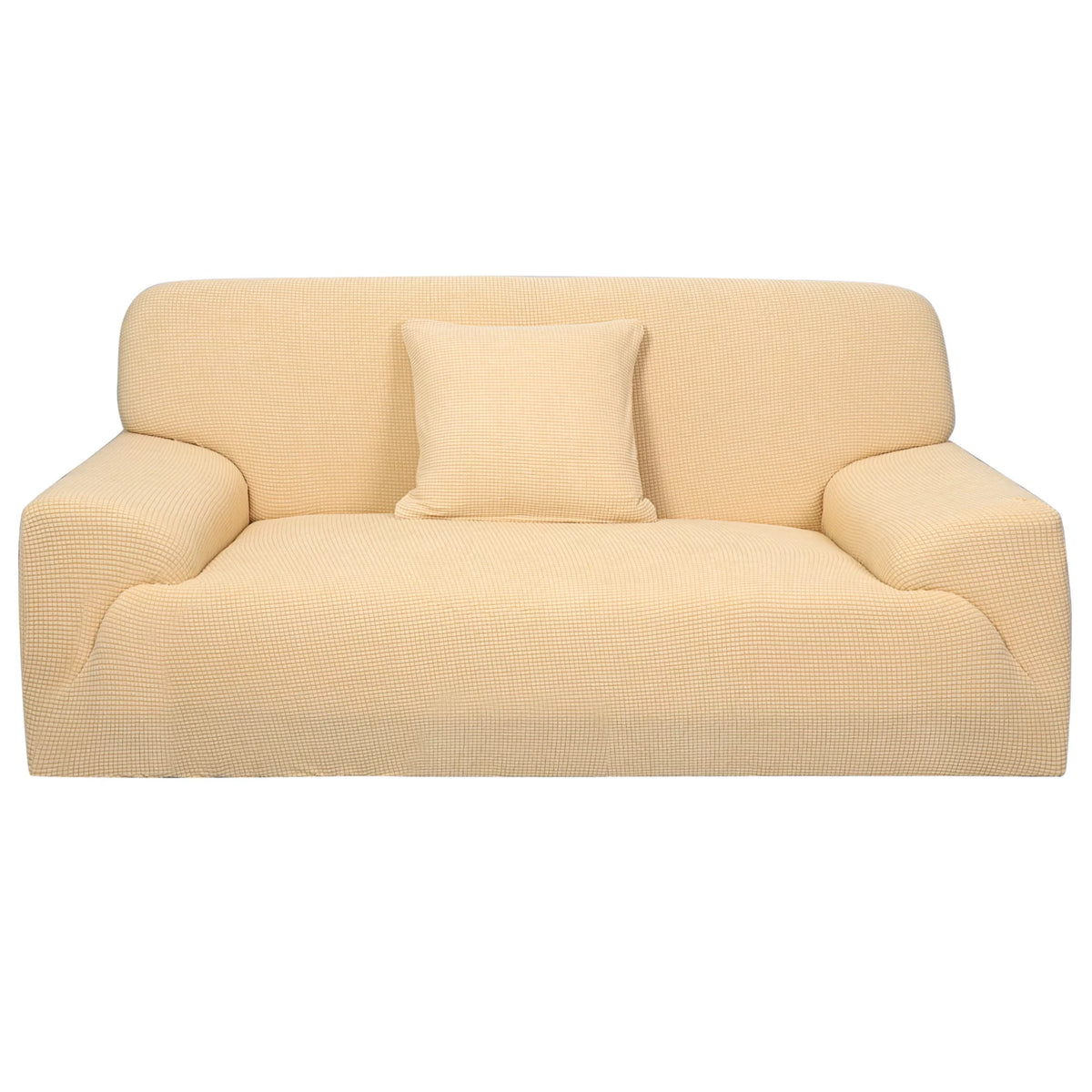Yellow Sofa Stretch Slipcover with 1 Cushion Cover D806