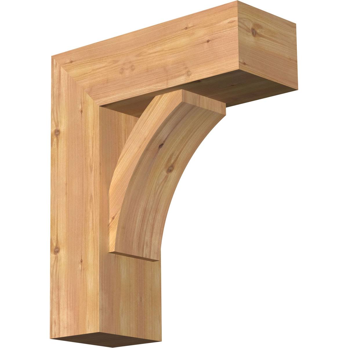 Thorton Block Smooth Bracket with Offset Brace, Western Red Cedar V952035