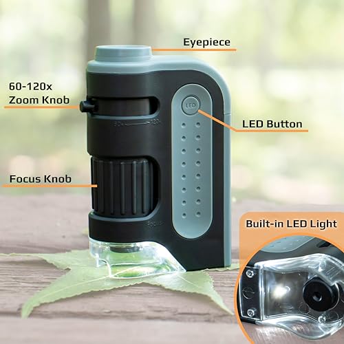 60x-120x LED Pocket Microscope Kit V15185