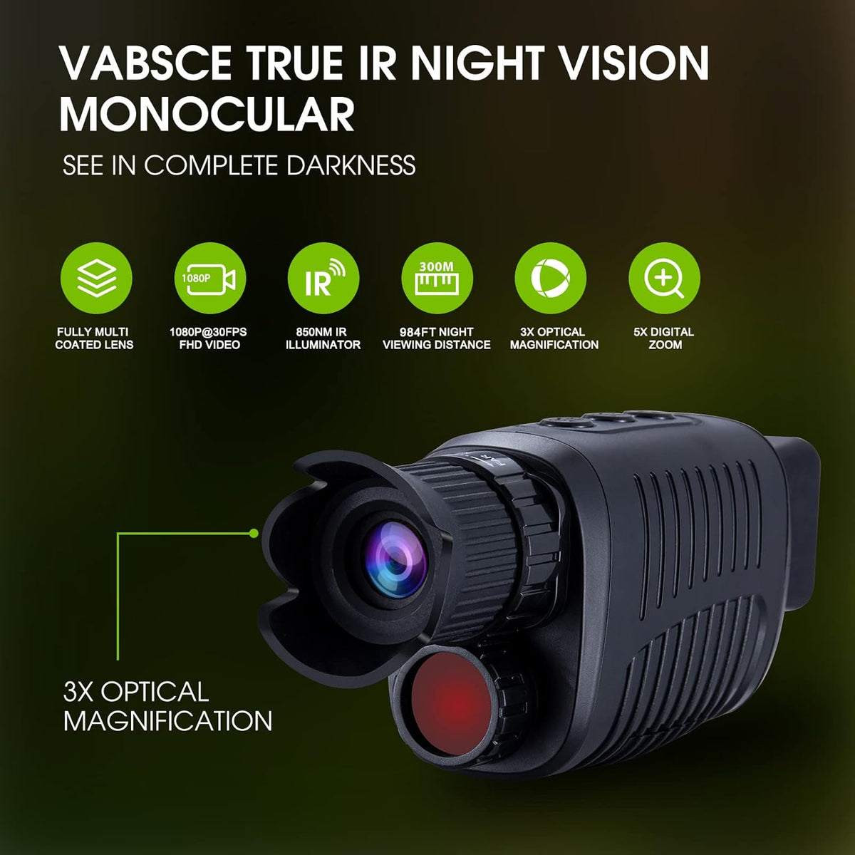 Digital Night Vision Monocular with 32 GB Micro SD Card Z73345