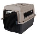 Plastic Travel Dog Kennel 28" Taupe/Black C80866