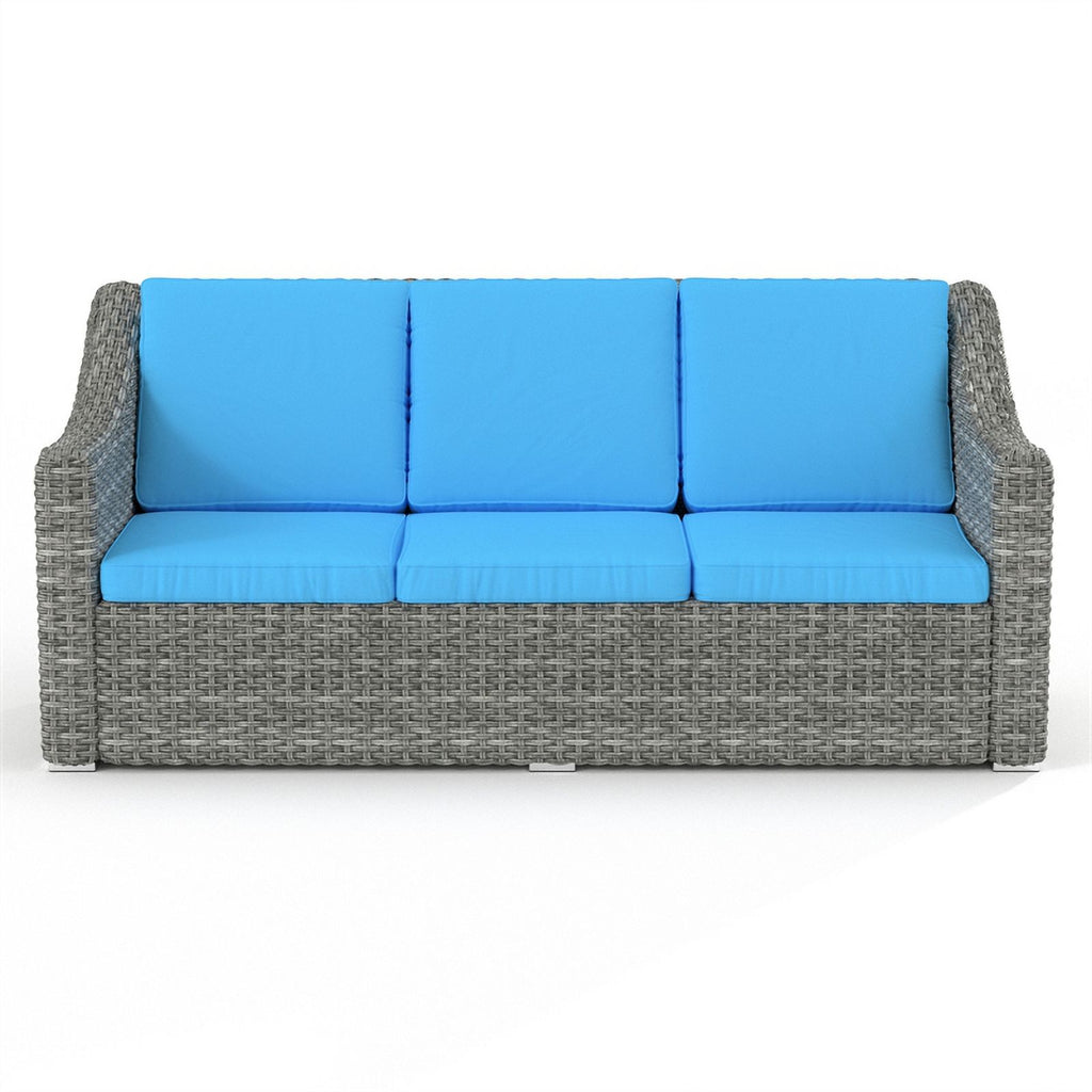 Teal Cast Iron Outdoor Wicker Sofa B8274