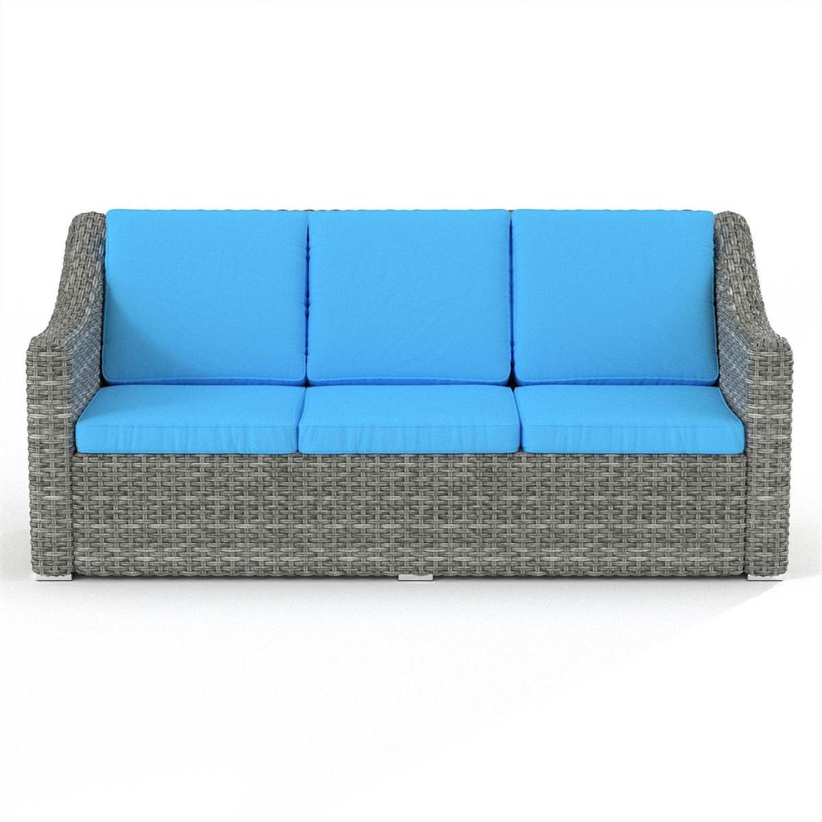 Teal Cast Iron Outdoor Wicker Sofa B8274