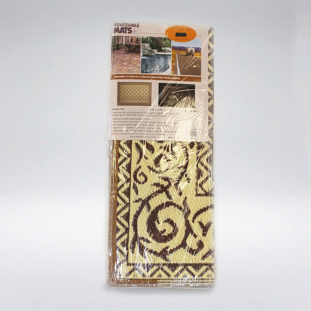 Brown Beige 8-Feet x 11-Feet Reversible Outdoor Mat X715
