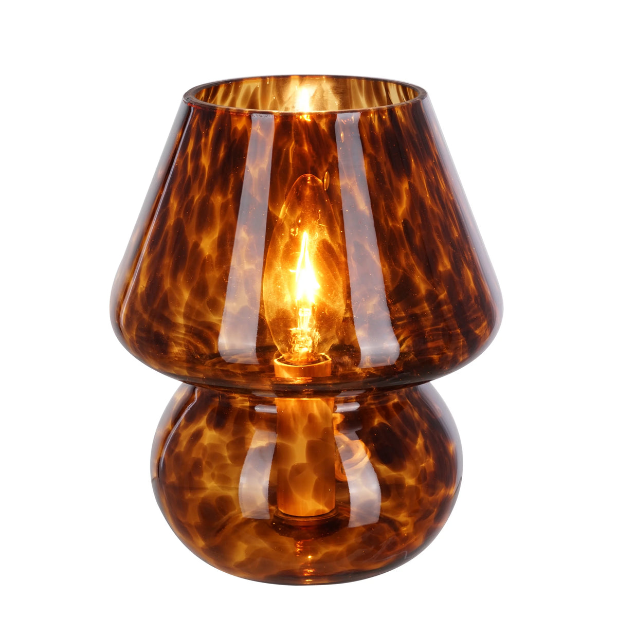 Brown Tortoise 8" Glass Mushroom Lamp Q985