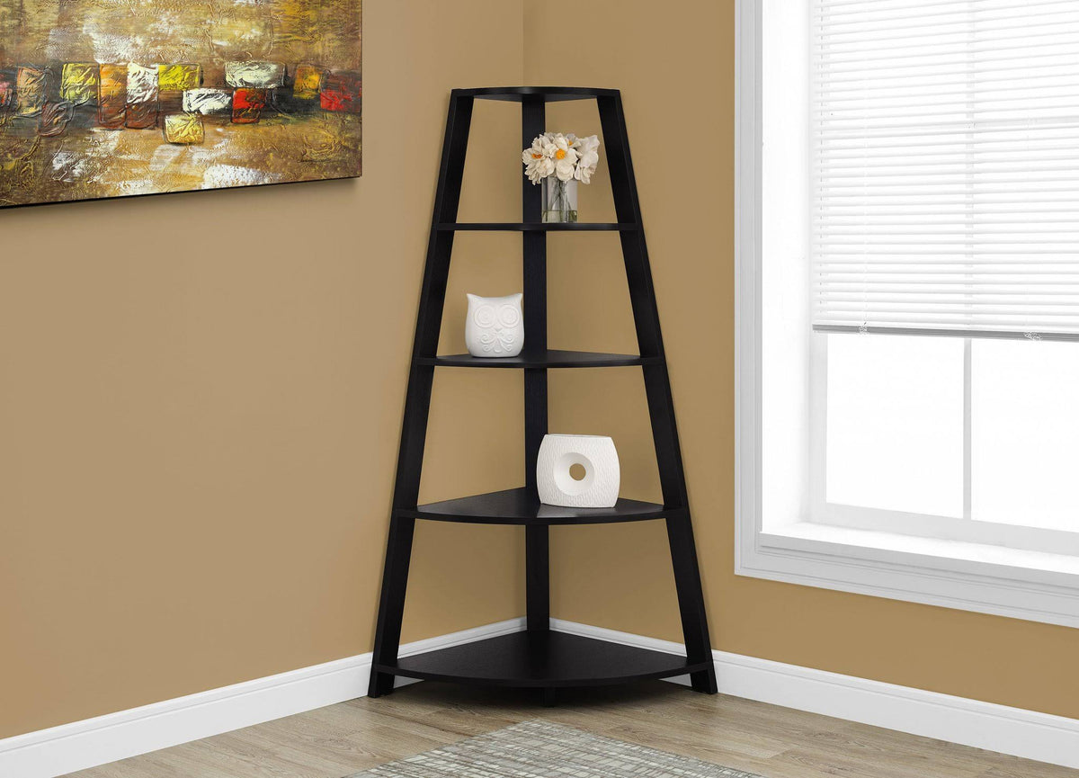 Dark Taupe Corner Accent Bookcase Y789
