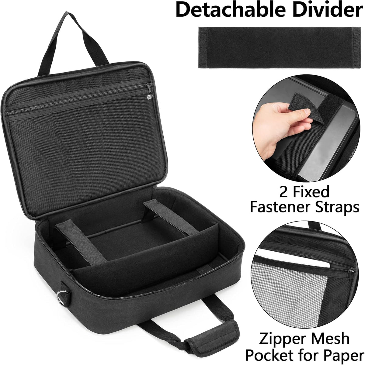 Portable Printer Carrying Case with Laptop Layer W3972