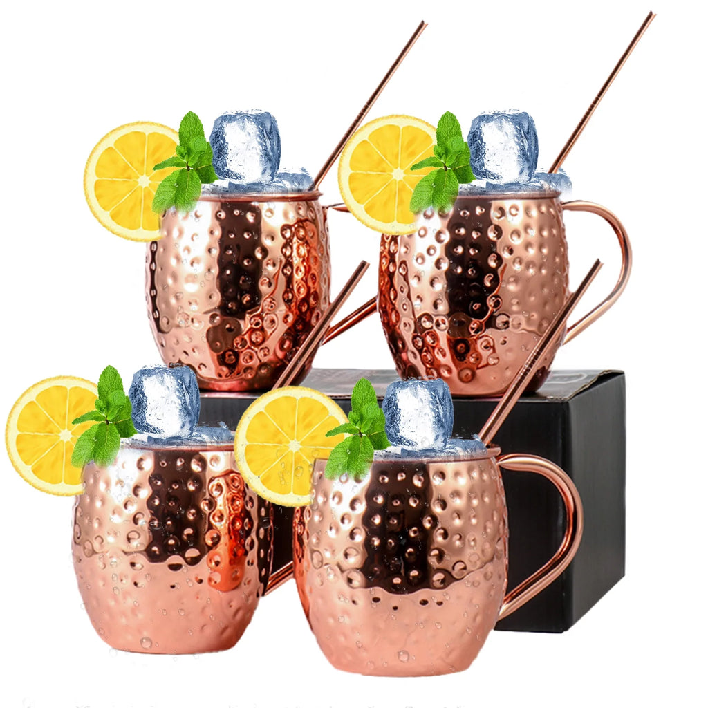 Stainless Steel Copper Cup Set Of 4 B9424