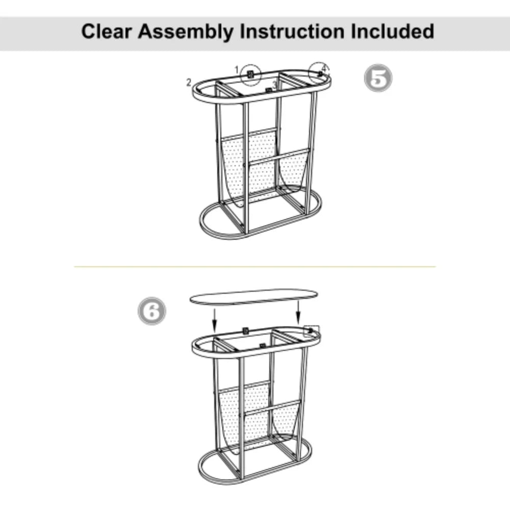Oval Glass Side Tables with Storage L3462