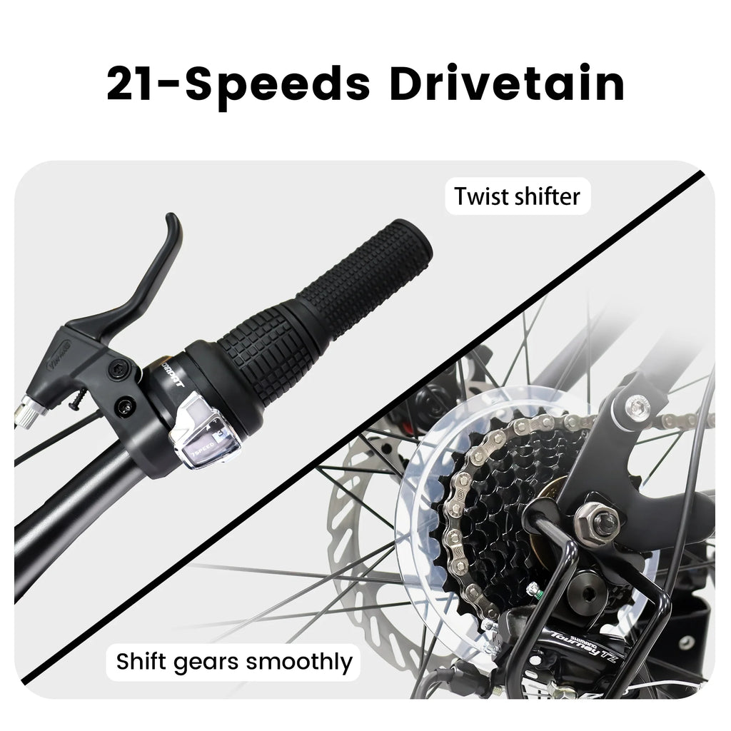 24 inch 21 Speeds High-Carbon Steel Frame Mountain Bike I612