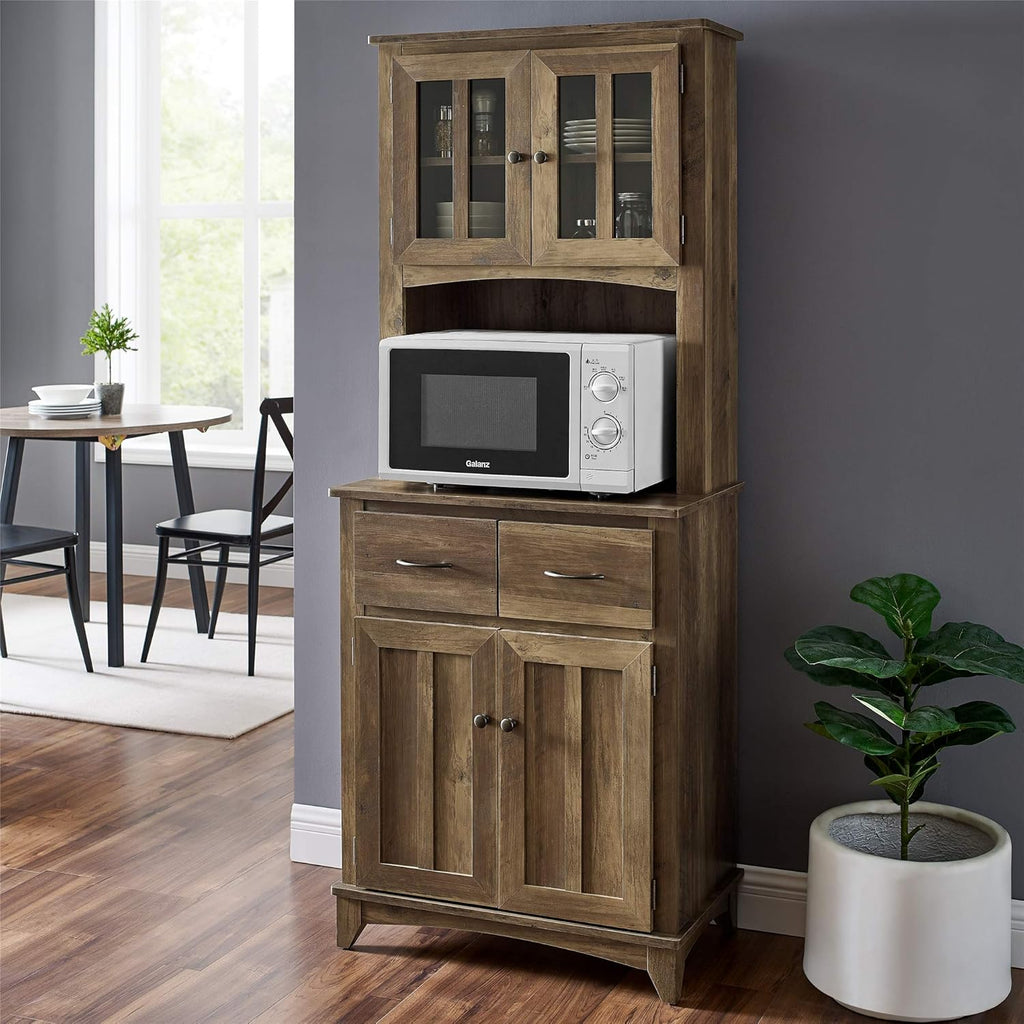 Charcoal Microwave Storage Stand with Double Door Cabinets R20582