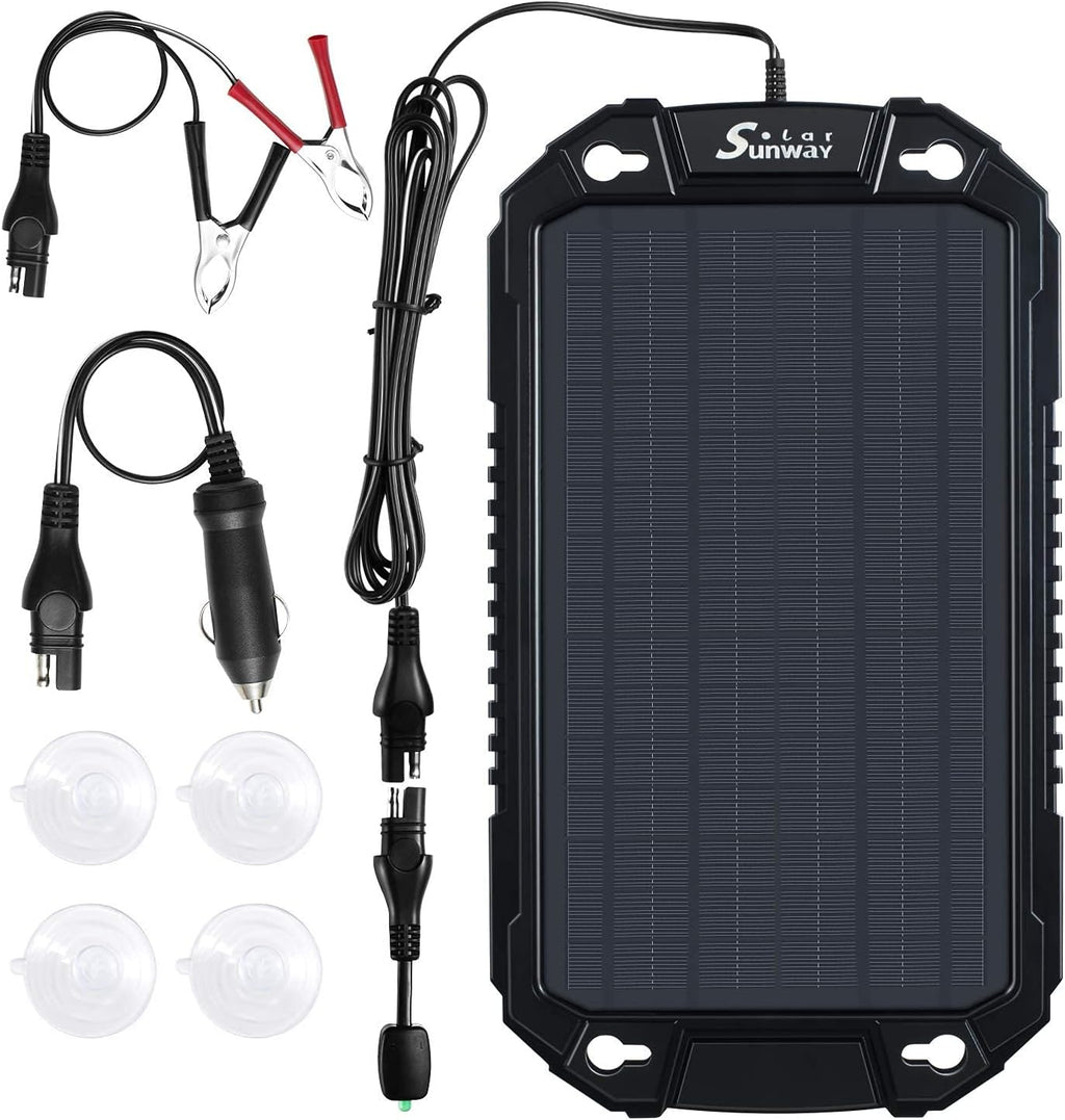 12V 8W Portable Waterproof Solar Car Battery Trickle Charger I733367