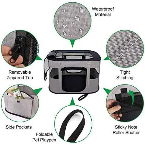 Portable Pet Playpen Collapsible Kennel W499327