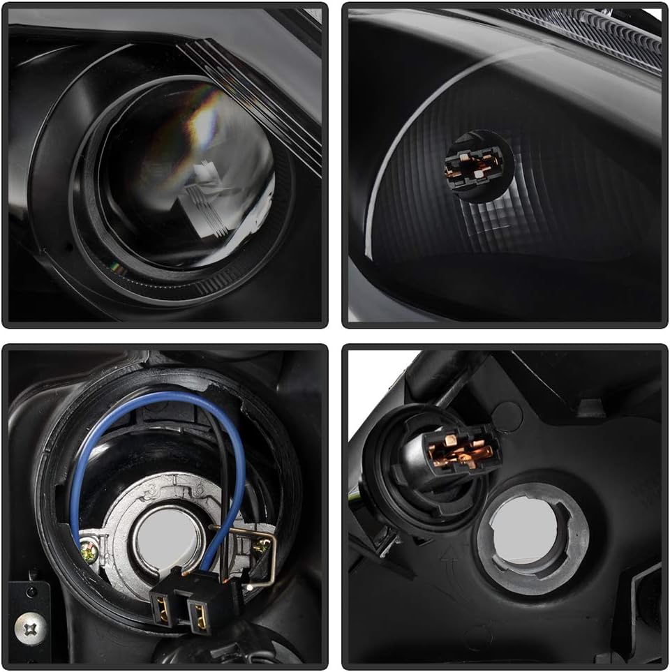 Black Smoke LED Tube Sequential Signal DRL Headlights Z7399