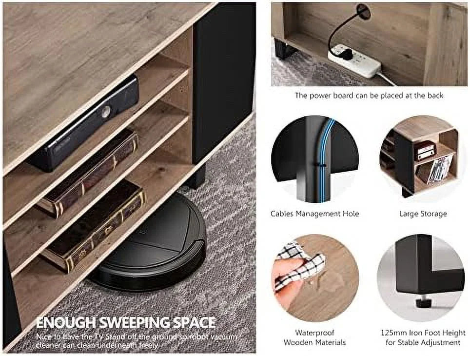 Walnut TV Stand with Mount for 32-70 inch TVs O7042