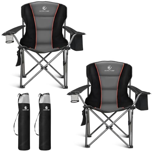 Oversized Heavy Duty Folding Camping Chair with Cooler Bag S77329